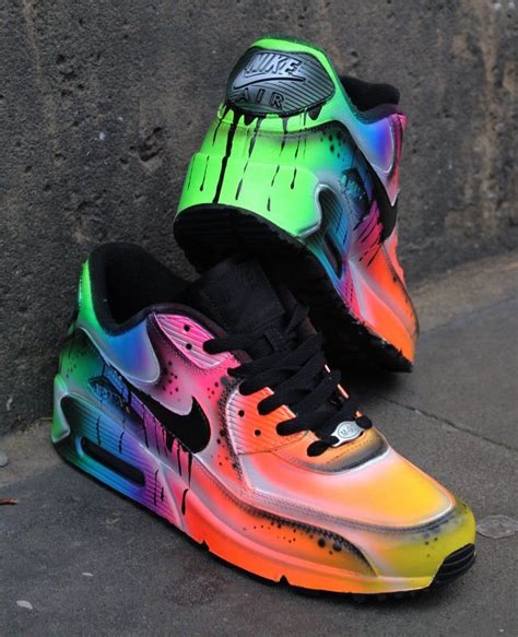 neon color sneakers.